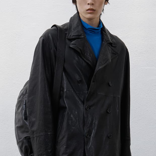 유스 25fw 워시드 레더 피코트