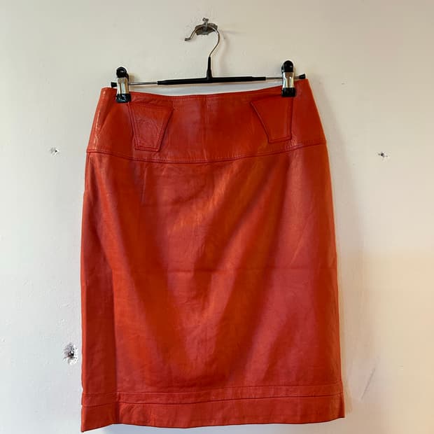 Versace 90s leather skirt