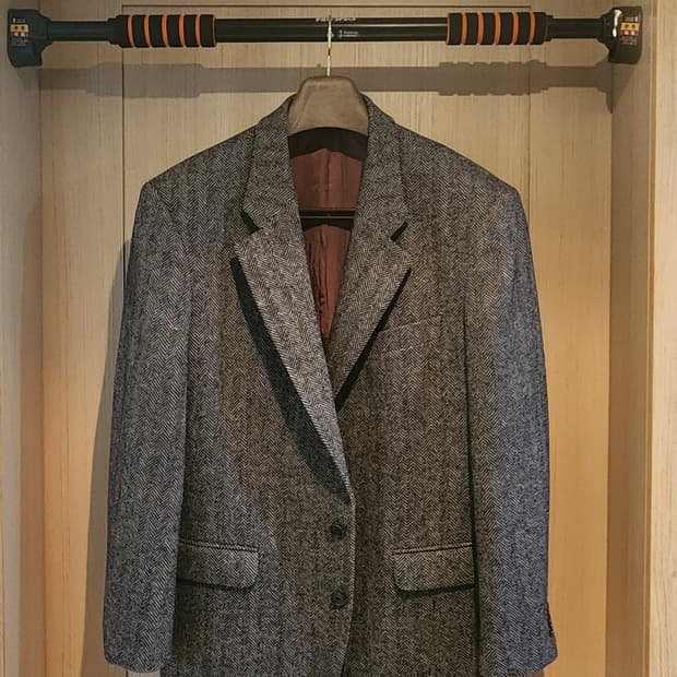 그레이 헤링본 트위드자켓 XL