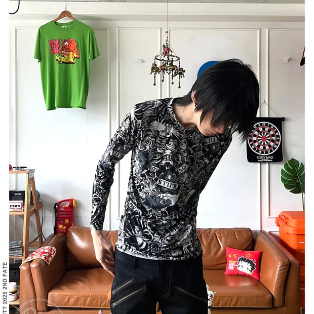 Vintage Psychedelic Pattern Long-Sleeve