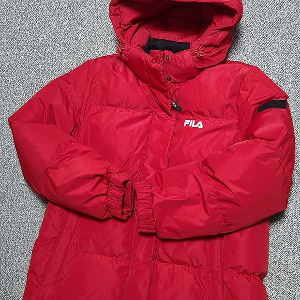 휠라 빨간색  폴리 패딩 90