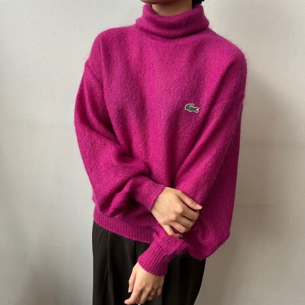 9866 - 라코스테 핑크 터틀넥 니트