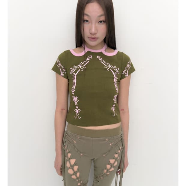 puree Angel baby tee Khaki