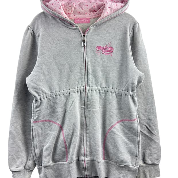 메조피아노 핑크도트 후드집업1352