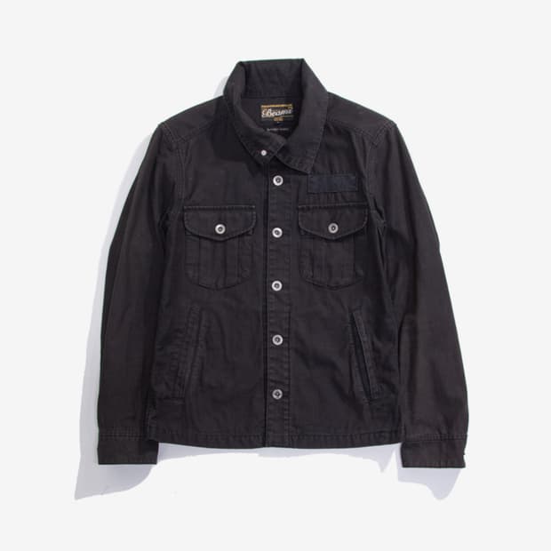 빔즈 하이넥 코튼 자켓 블랙