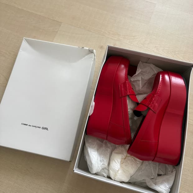 꼼데가르송 페니 로퍼 레드 36