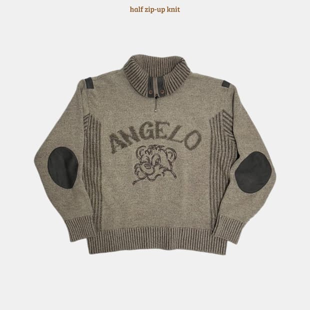 ANGELO GARDASUS 패치 반집업 니트