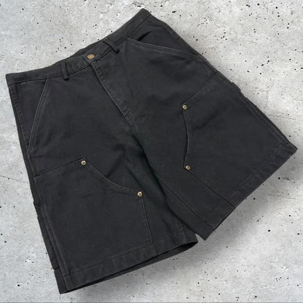 [S] 라파지스토어 더블니 블랙 워크웨어 반바지