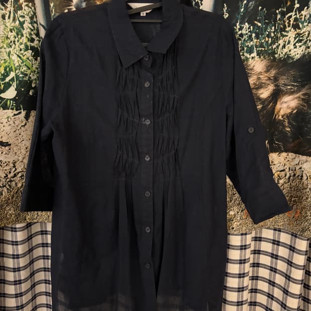 빈티지 셔링 셔츠 블라우스 