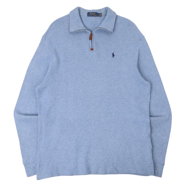 폴로 랄프로렌 라이트 블루 하프집업 니트