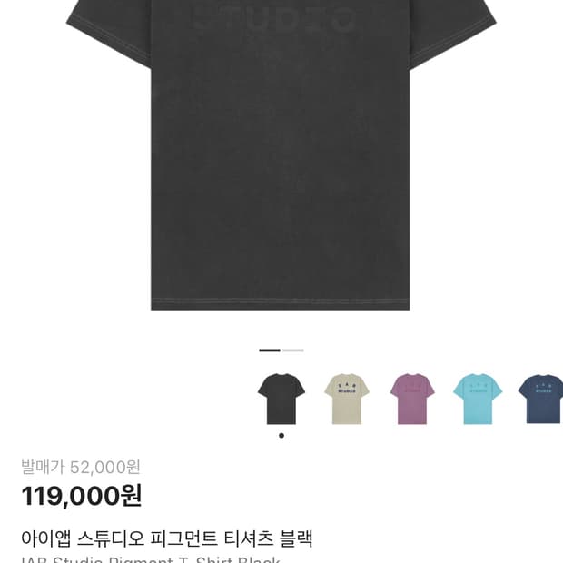 아이앱 피그먼트 티셔츠 xl