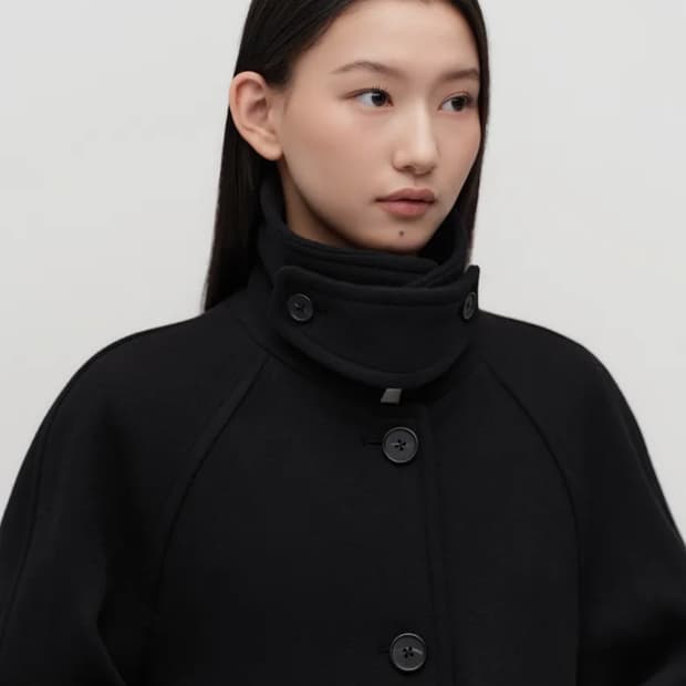 무신사 우먼즈 캐시미어 블렌드 하프 발마칸 코트