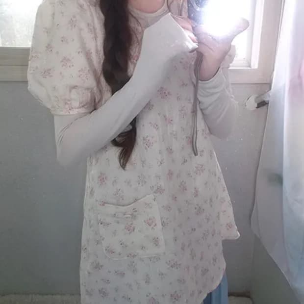 당일배송) 오무트 하나미 레이어드 원피스 빈티지 쿠루미 아오이유우