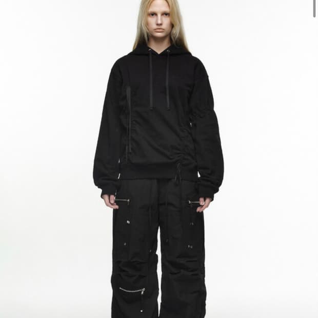 NACHE 블랙 카고 팬츠 PUCKERING JOGGER