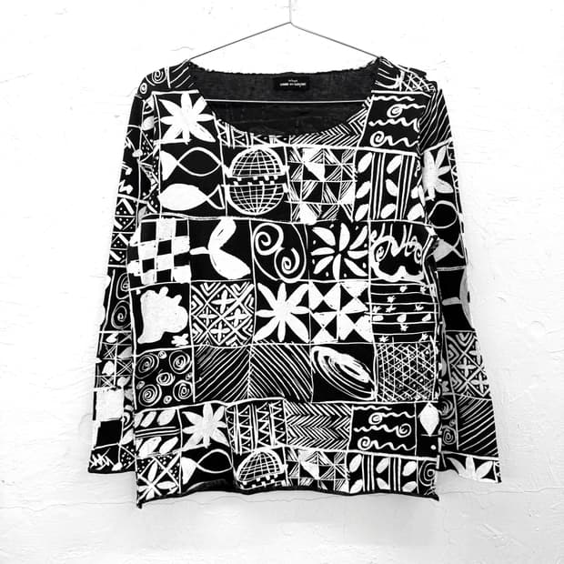 꼼데가르송 트리콧 그래픽 탑