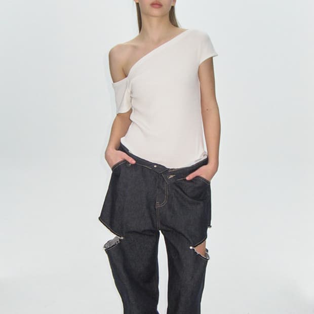 플리즈프로젝트 오프숄더 티셔츠