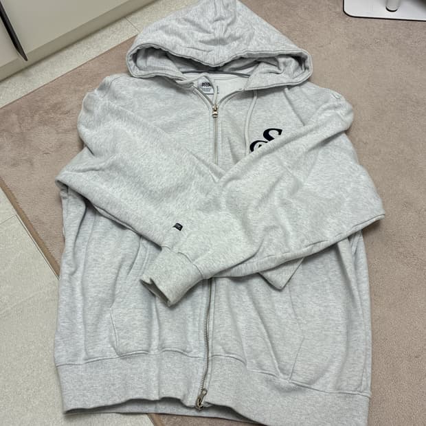 스컬프터 후드집업 화이트 멜란지 M