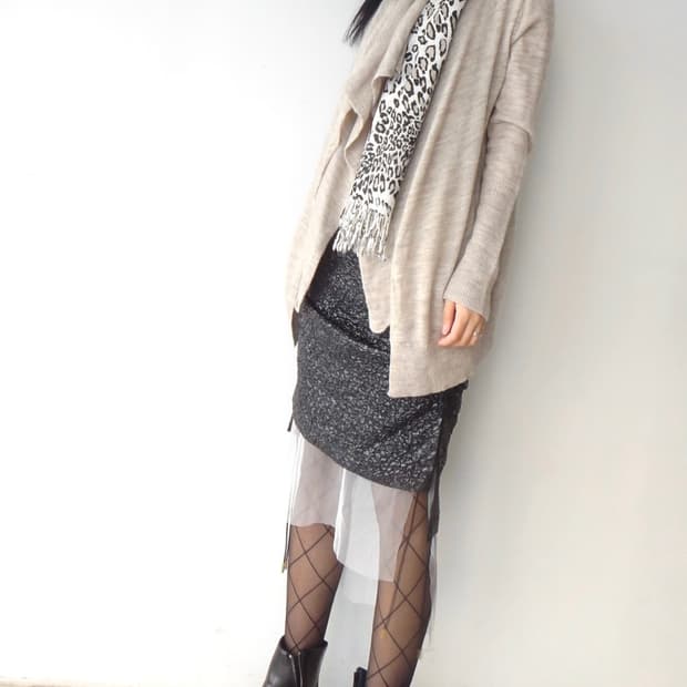 PURE DKNY 2 layered drape cardigan