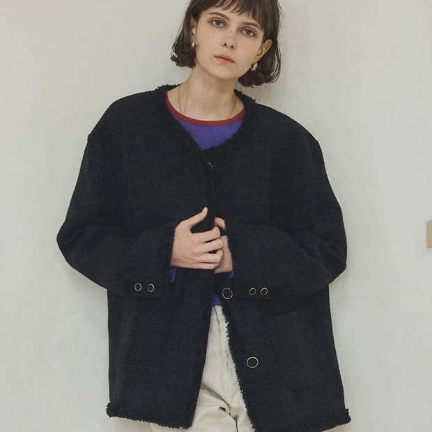 반원아틀리에 트위드 자켓 블랙 