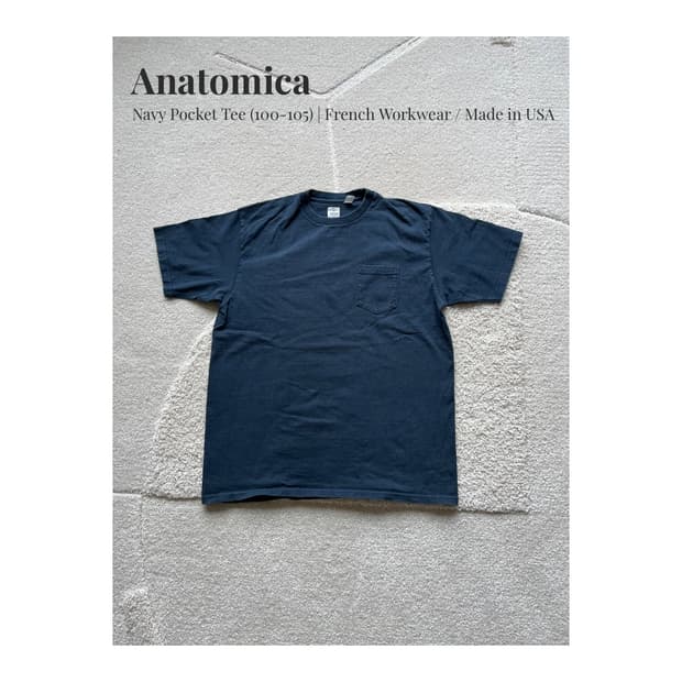 Anatomica 네이비 포켓 티셔츠 (100-105)