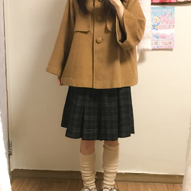 빈티지 라떼 브라운 케이프 망토 코트 히메갸루 로걀 사와코 너에게닿기를