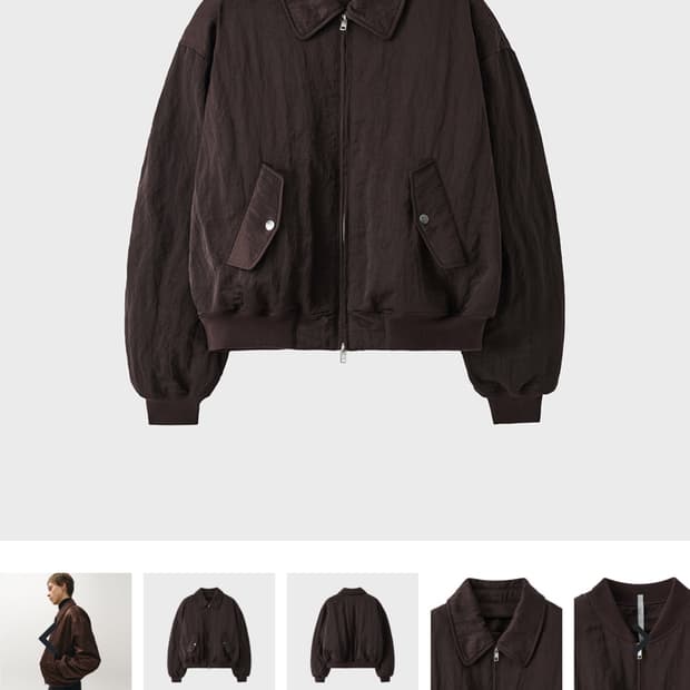 노이어 헤비 나일론 패디드 크롭 블루종 48