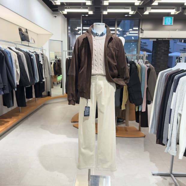 [새상품] 브룩스브라더스 염소가죽 스웨이드 집업 블루종