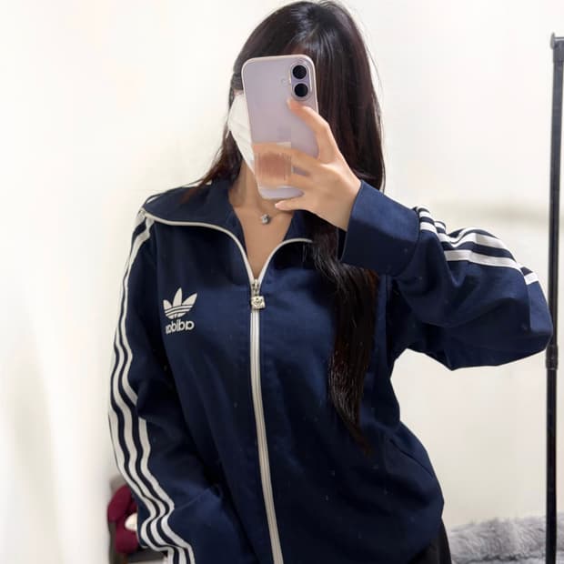 아디다스 네이비 유로파 슬림핏 트랙탑(95)