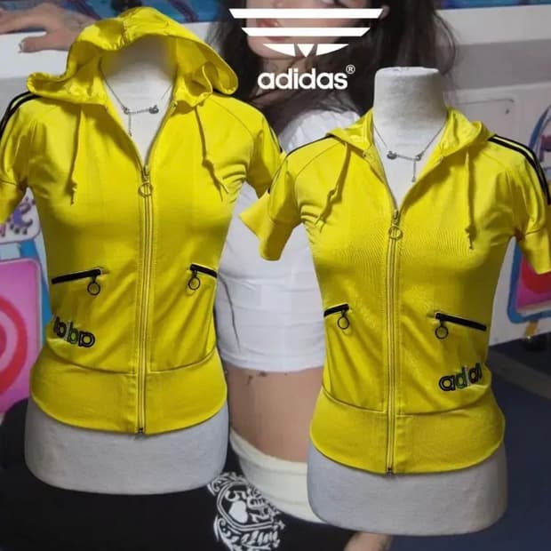 빈티지 아디다스 y2k 크롭 반팔 자켓