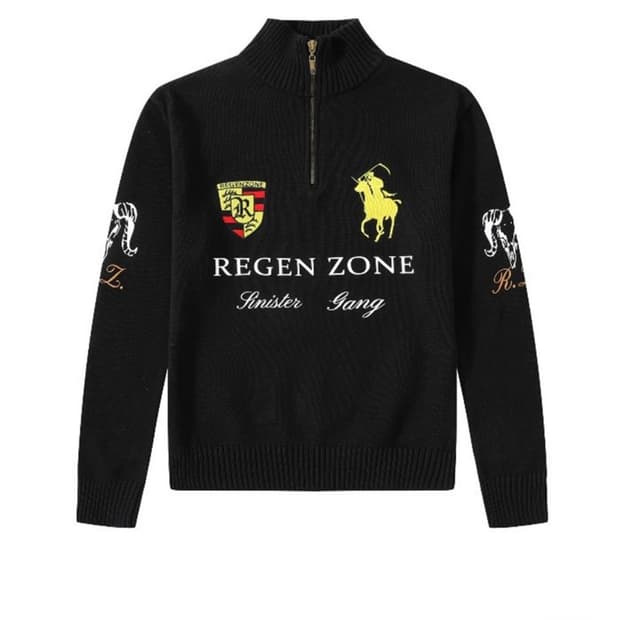 Embroidered Half Zip Polo Long Sleeve to