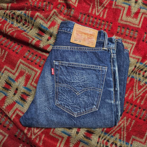 리바이스 501 CT 셀비지 데님진 30x32