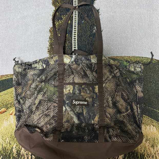 슈프림 메쉬 토트백 트루팀버 카나티 카모 25SS