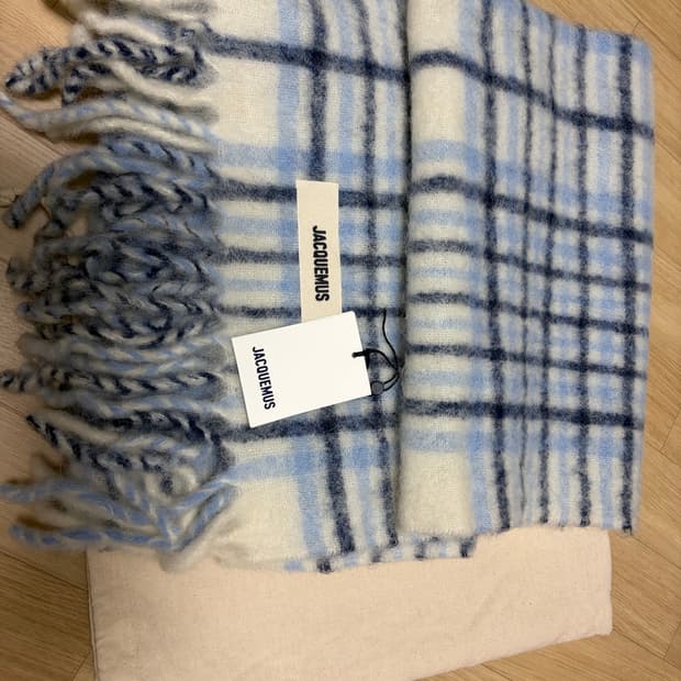 자크뮈스 머플러 레샤페까로 체크 라이트블루