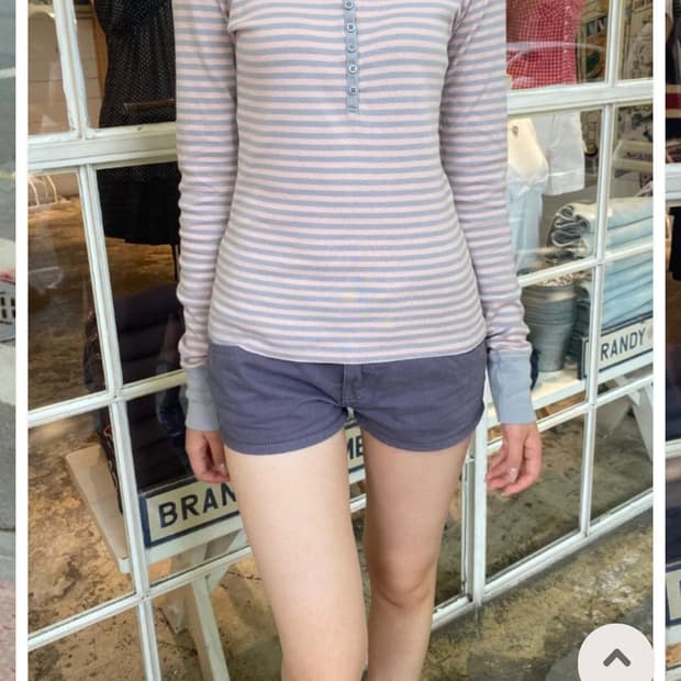 브랜디멜빌 롱슬리브 핑크그레이 zelly 스트라이프