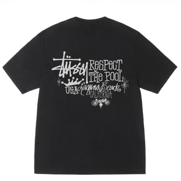 스투시 리스펙트 더 풀 티셔츠 피그먼트 다이드 블랙