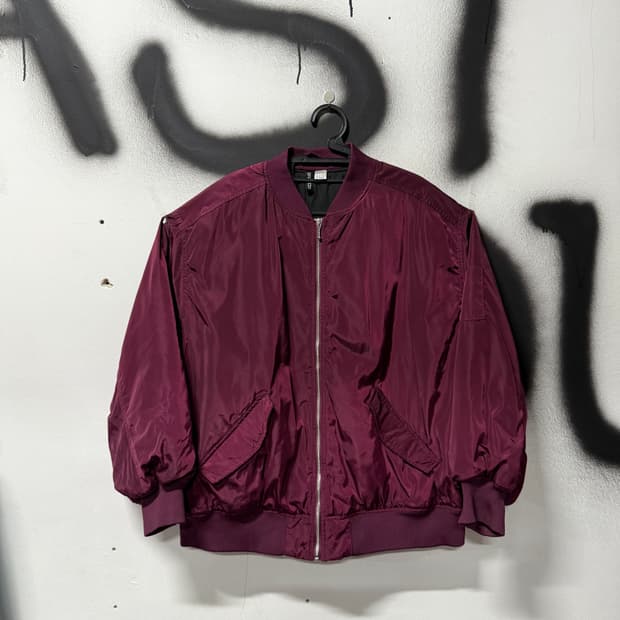 H&M 마룬 Ma-1 루즈핏 플라이트 자켓