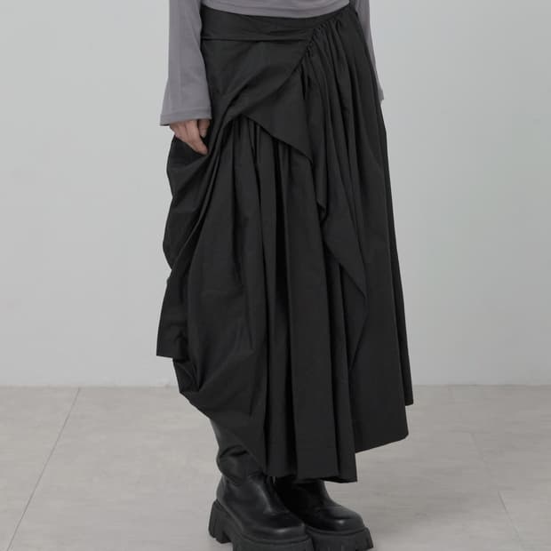 Flareup 플레어업 드레이프 레이어드 스커트