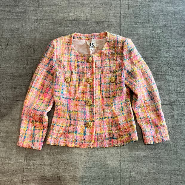 일본빈티지 Musee 달천깔 복고풍 트위드자켓
