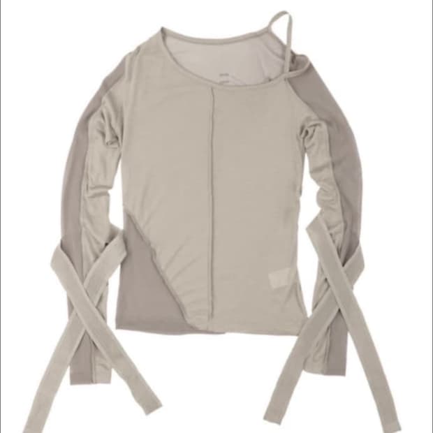 오호스 밴디지 메쉬 탑 티셔츠 매쉬 ojos