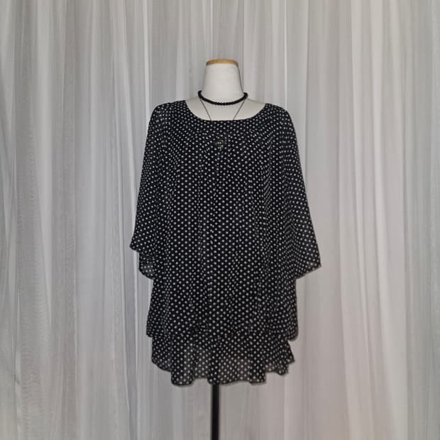 theoria 히메 공겜여주 도트 패턴 블라우스