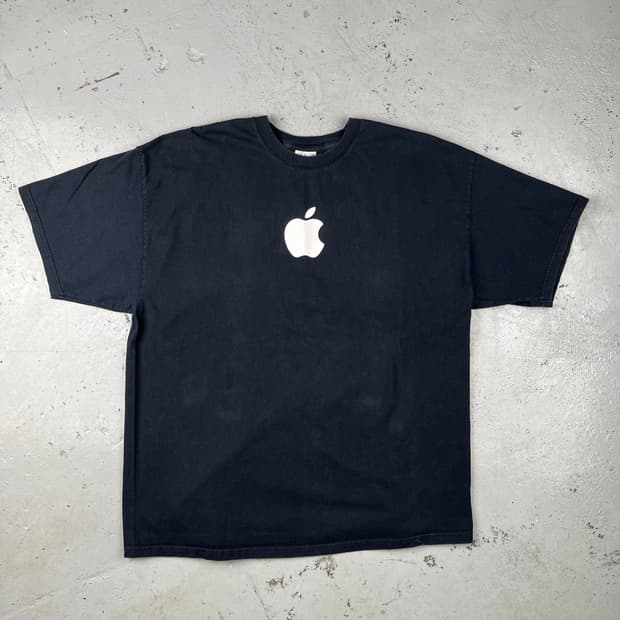 빈티지 애플 로고 반팔티