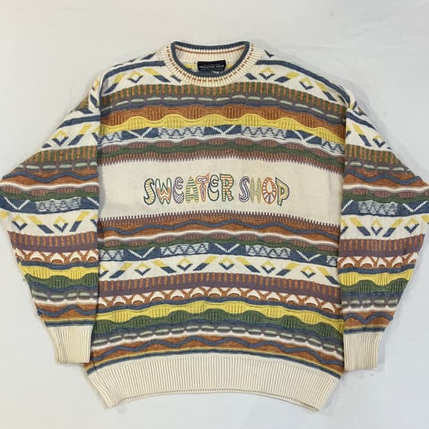 90s Sweater Shop 멀티케이블 쿠지 니트