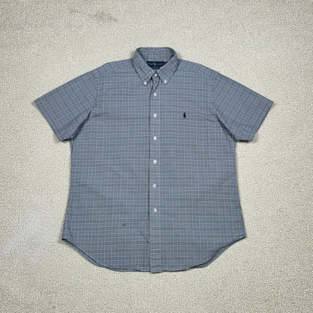[폴로 랄프로렌] 클래식 핏 스몰 포니 잔체크 반팔 셔츠 | S00142
