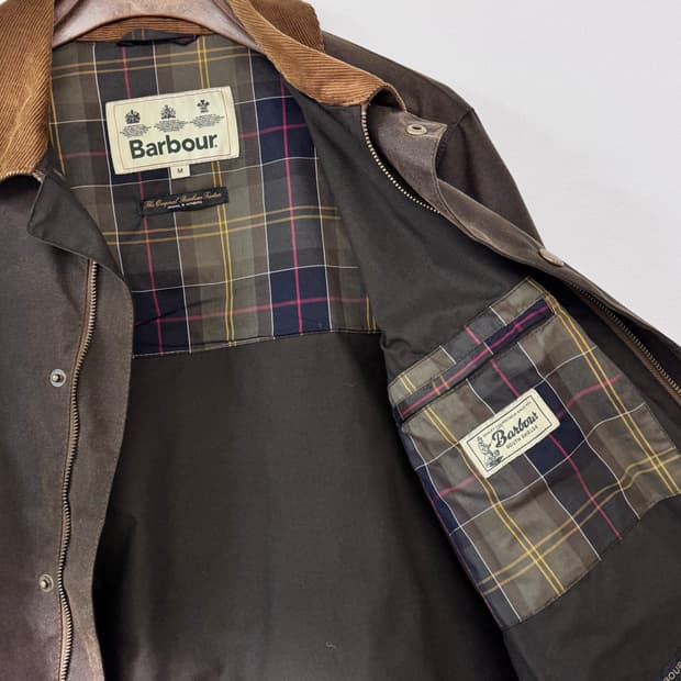 바버 밀튼 밀턴 왁스자켓 브라운