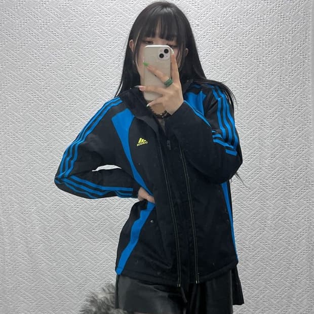 아디다스 올드스쿨 레트로 빈티지 배색 바람막이 자켓 79 C09309