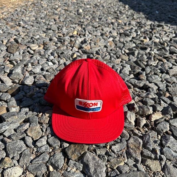 vintage exxon gas trucker cap