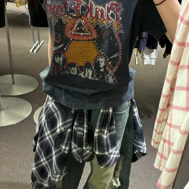 S) Pink Floyd 빈티지 락 반팔티셔츠