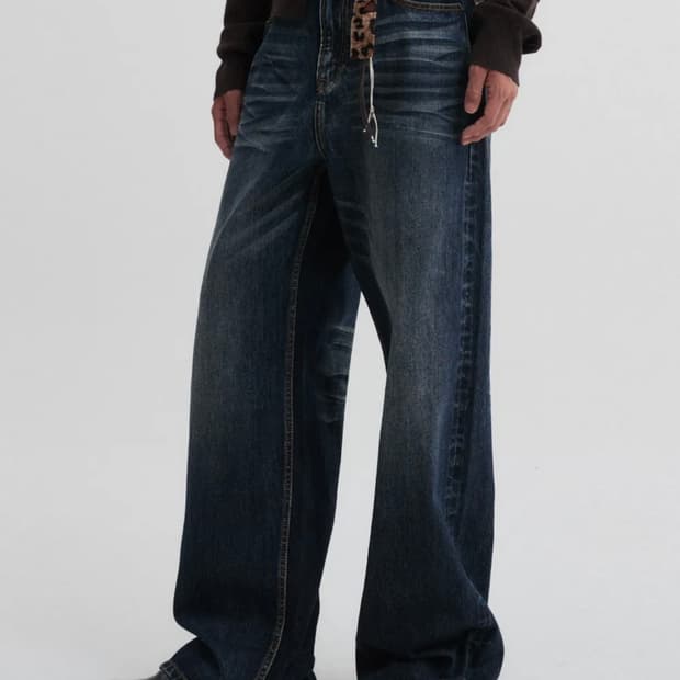 Dnsr 엑셀라 지퍼 셀비지 데님 팬츠 블루 S