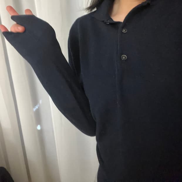 유니클로 네이비 니트 폴로셔츠 L