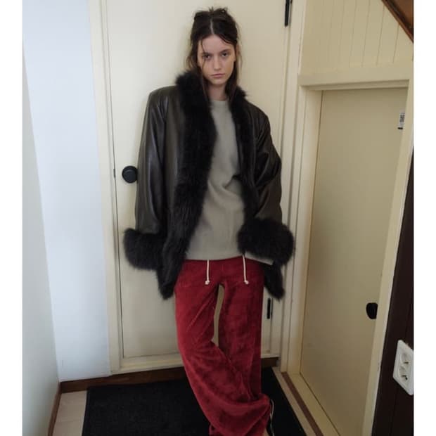 오버듀플레어 폭스 퍼 레더 코트 구매합니다